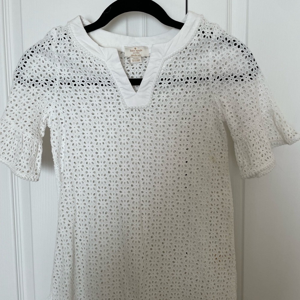 Kate Spade Girls Mesh Swim Coverup In White Size 10